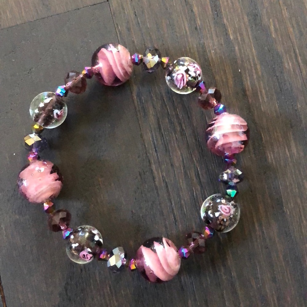 Purple beaded bracelet